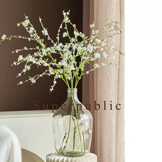 Superpublic Artificial flowers Babys Breath Artificial Flowers, Artificial for Decoration, Real Touch Silk Flower for Wedding Christmas DIY Party Home Garden Office(White)
