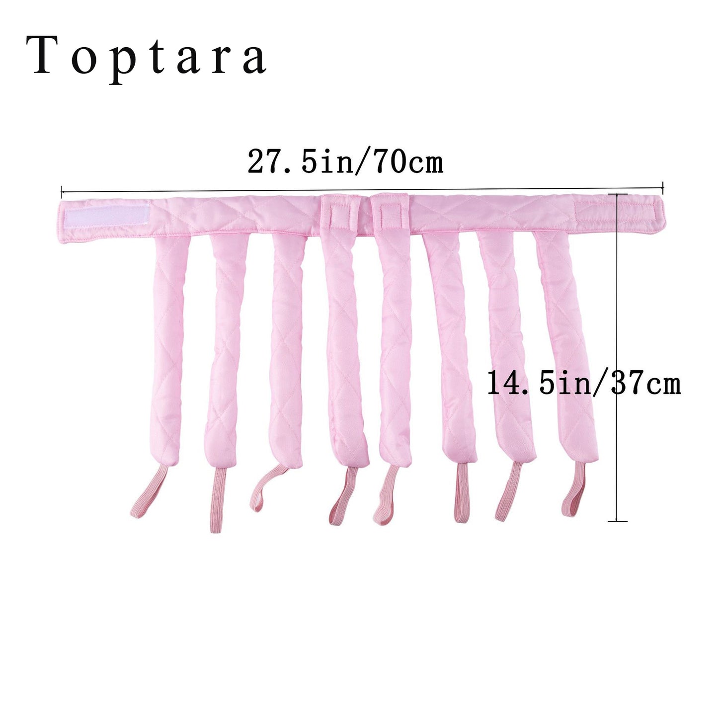 Toptara Non-electric hair rollers Hair Curler Headband Heatless Hair Curlers, No Heat Curling Rod Headband, Adjustable Overnight Curlers, Portable, Reusable, 1 Count (Pink)