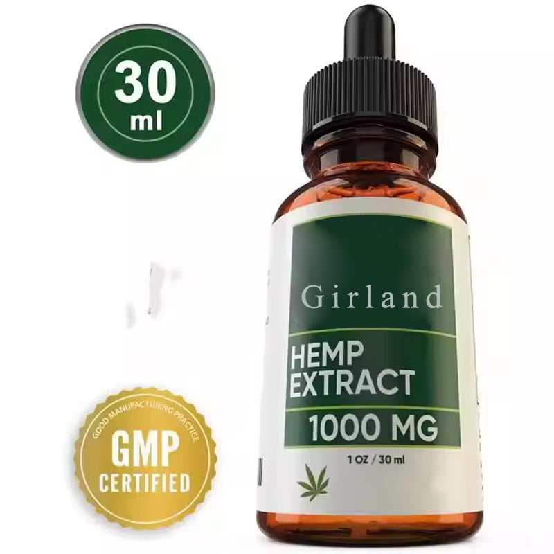 Girland Natural sleep aid preparations 30ml Hemp Oil Maximum Strength Hemp Seed Oil for Relief & Relaxation, Natural Sleep Aid Anti Stress Hemp Seed Extract Drops for Pain Relief