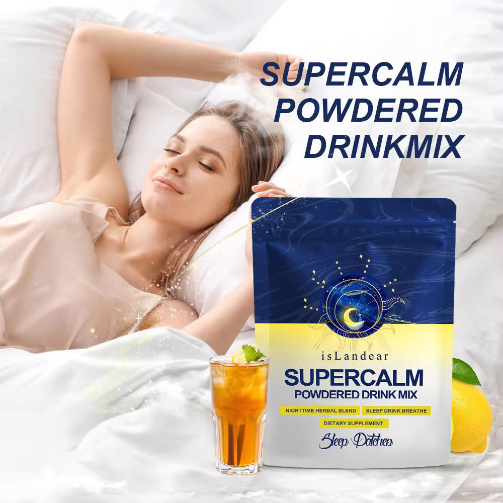isLandear Medicinal drinks Supercalm Powdered Drink Mix, Lemonade, L Theanine, Ksm-66 Ashwagandha, Magnesium Glycinate, Vitamin D 3, Supplements for Relaxation & Focus, No Sugar, Non GMO