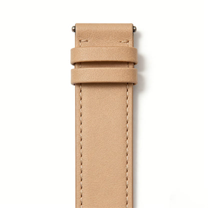 Symbolove Genuine Leather Watch Band, Quick Release, Compatible with Smart Watches and Traditional Wristwatches, Retro Light Brown