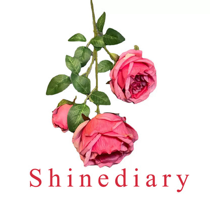 Shinediary Artificial flowers Fake Rose Artificial Flowers, Artificial Rose Long Stem Bouquet, Fake Rose for Valentine's Day Wedding Centerpieces Party Table Decoration