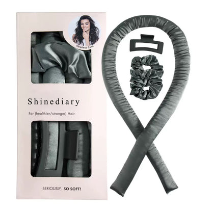 Shinediary Non-electric hair rollers Satin Heatless Hair Curler Set - Heatless Curls Overnight, Hair Rollers for Soft Curls & Frizz-Free Styling, No Heat Curlers To Sleep in, Curling Rod Headband with 2 Scrunchies and 1 Barrette