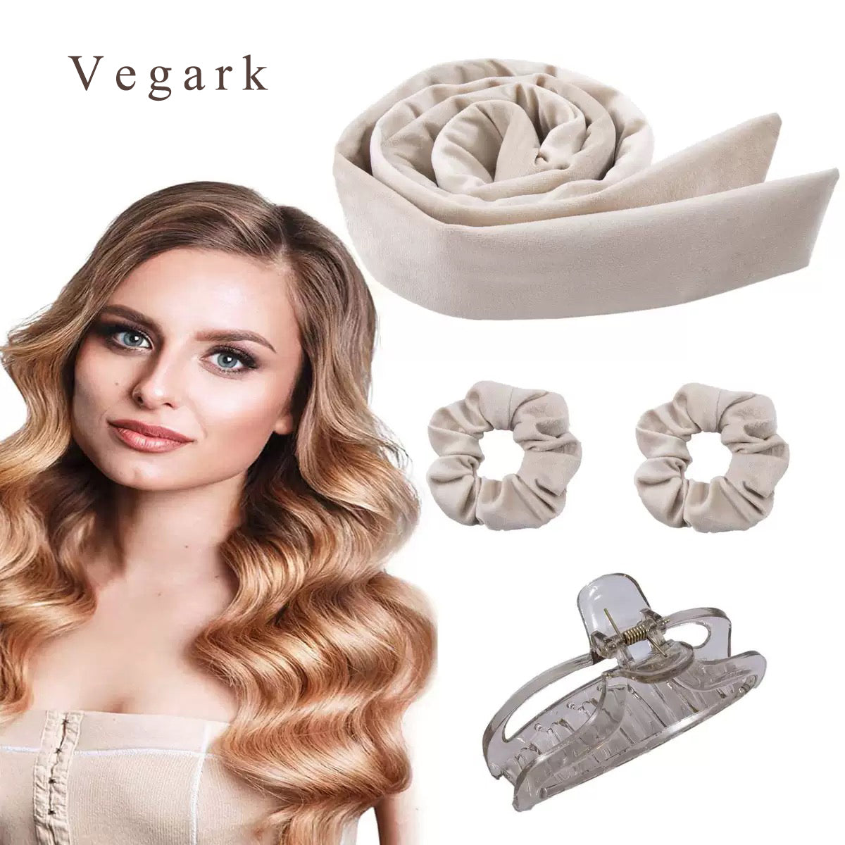 Vegark Non-electric hair rollers Heatless Velvet Hair Curler, Heatless Curls Overnight Hair Rollers