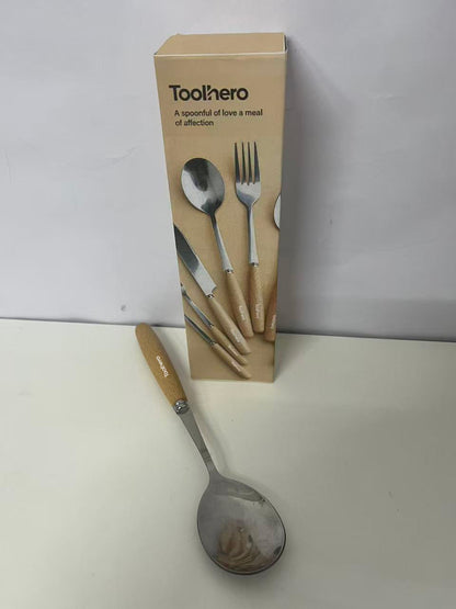 [Toolhero Spoons being tableware]——Toolhero Wooden Handle Stainless Steel Spoon - Durable Tableware for Home & Dining