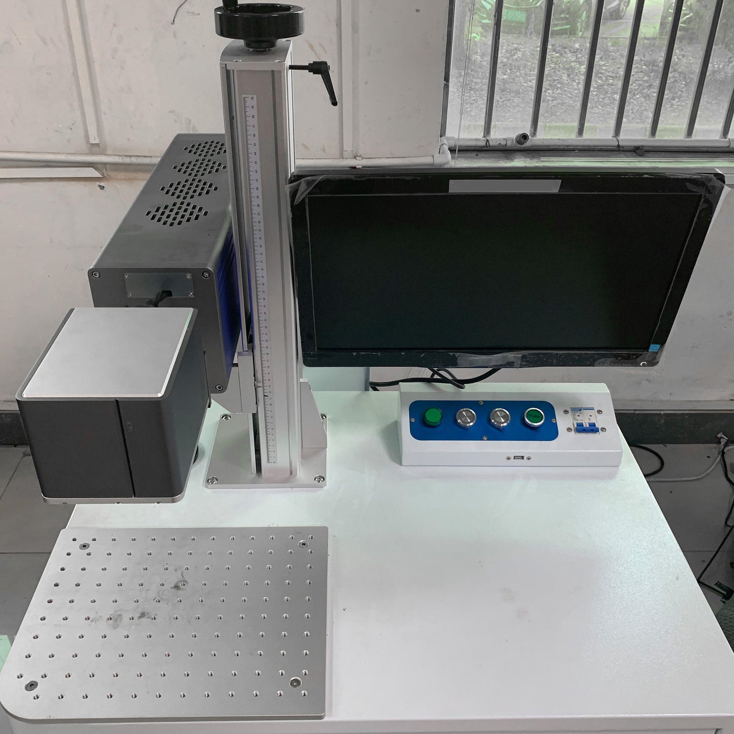 HILLUCKY Desktop Fiber Laser Engraving machines – Industrial High-Precision Engraving Machine for Metal/Plastic/Acrylic, with Control System & Display Screen, Portable Workstation