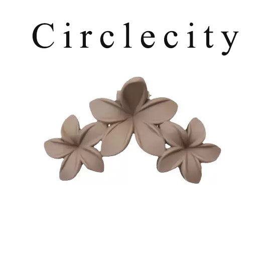 Circlecity Hair clips Flower Hair Clips for Women Strong Hold Nonslip, Big Flower Claw Clip for Thick Hair, Hawaiian Hibiscus Cute Flower Hair Clips Beach Hair Accessories for Women Girls (Neutral)