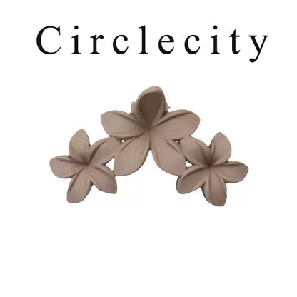 Circlecity Hair clips Flower Hair Clips for Women Strong Hold Nonslip, Big Flower Claw Clip for Thick Hair, Hawaiian Hibiscus Cute Flower Hair Clips Beach Hair Accessories for Women Girls (Neutral)