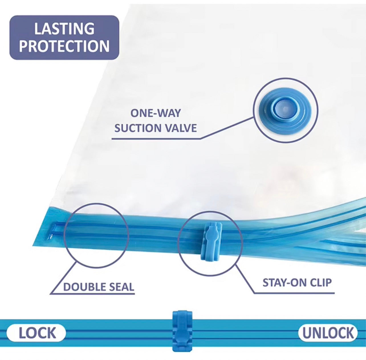 SKYBOSS-Vacuum cleaner bags-Strong Space Compression Custom Printed Biodegradable Packaging Sealer Dust Vacuum Storage Bag for Clothes Vacuum Sealing Bag