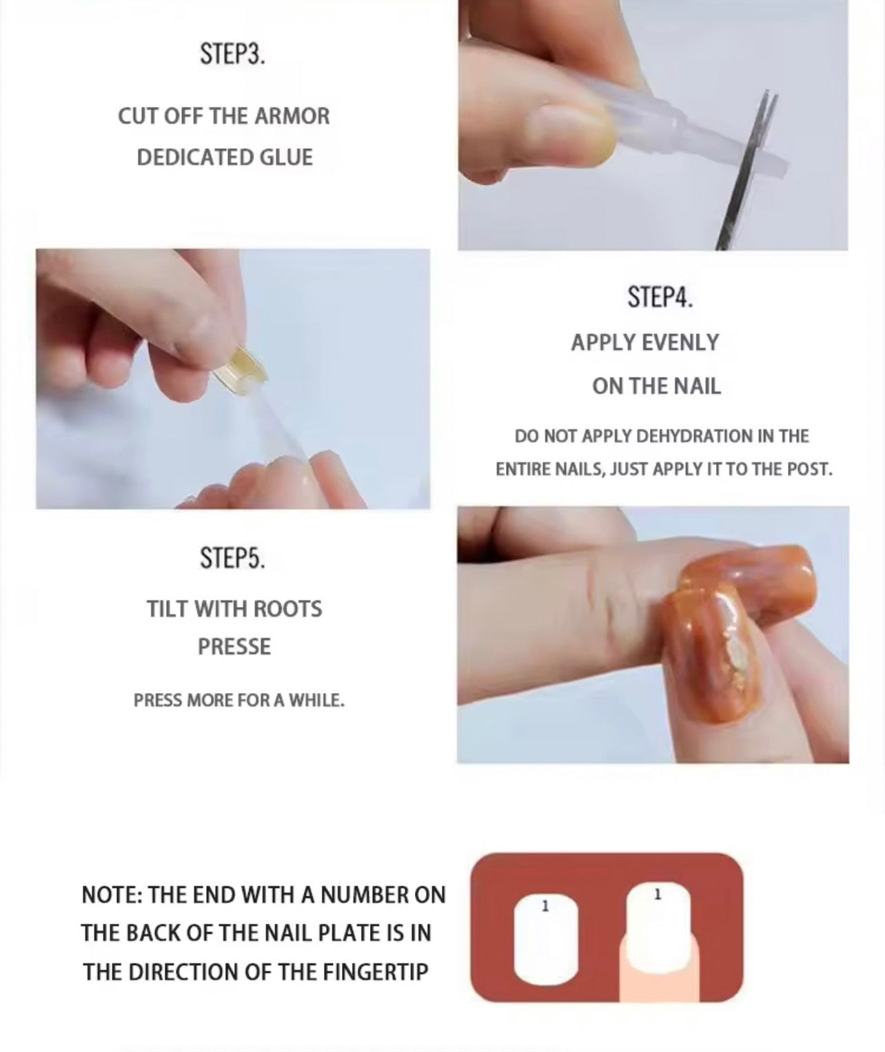 Luretoyou False nails,press-on nails shape, fashionable nails for all occasions,Bean sand color