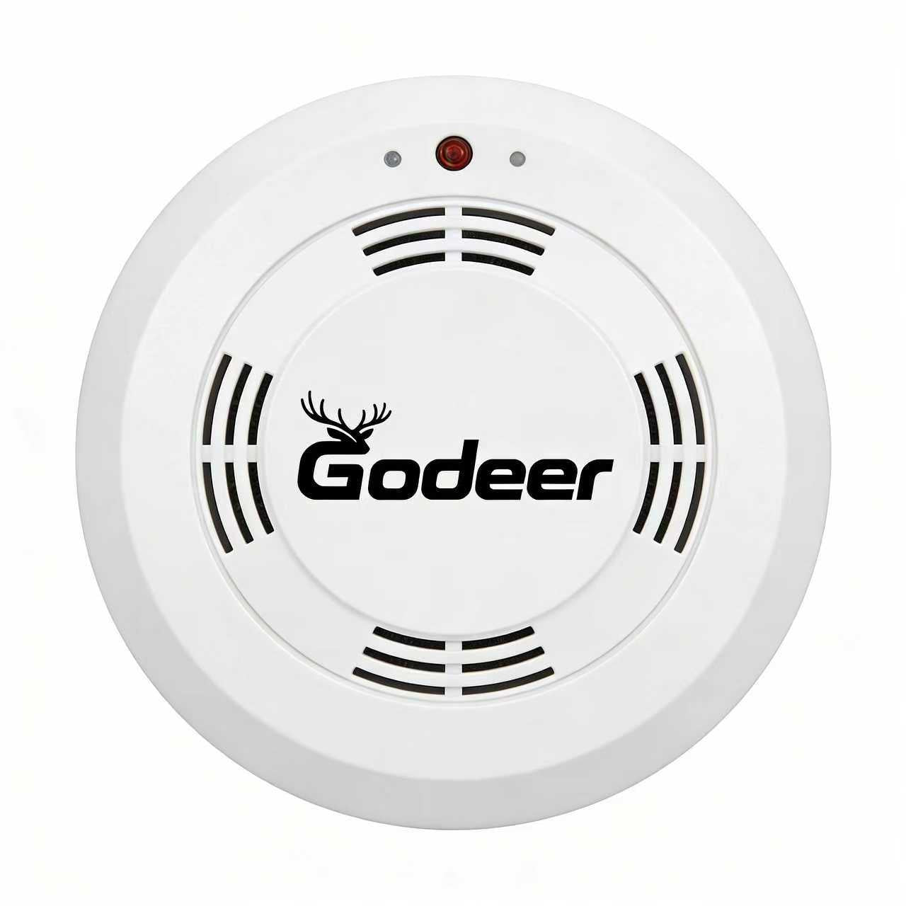 Godeer Smoke Alarm, Photoelectric Smoke Detector with 9V Battery, Fire Alarm for Home with Low Battery Alert & Test Button, Easy to Install, UL Standard Fire Safety for Kitchen, Bedroom, Office