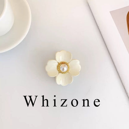 Whizone Hair clamps Flower Hair Claw Clips Big Flower Hair Jaw Clips Faux Pearl Hair Clamps Non Slip Hair Clips Accessories for Women Girls