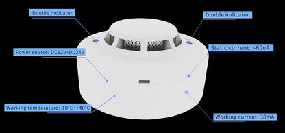 FIGCAT-Smoke alarms-Photoelectric Smoke Sensor 12V Fire Alarm System Safety Sensor Detector with Smoke Detection Capabilities