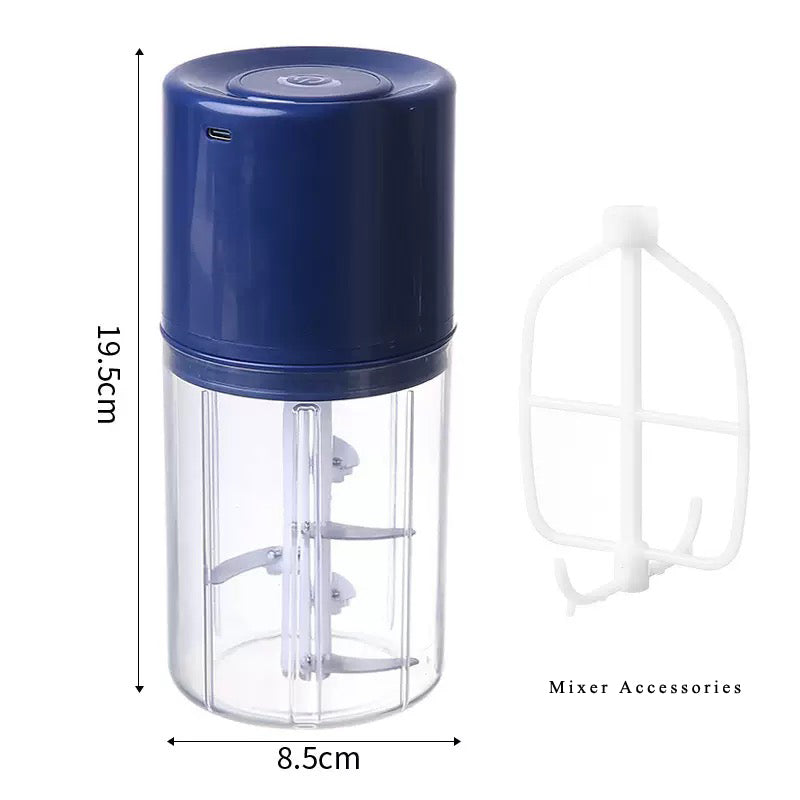 Blackinght Electric food processors,Clear Container with Blue Lid, Compact Size,Fully automatic multi-functional small kitchen blender