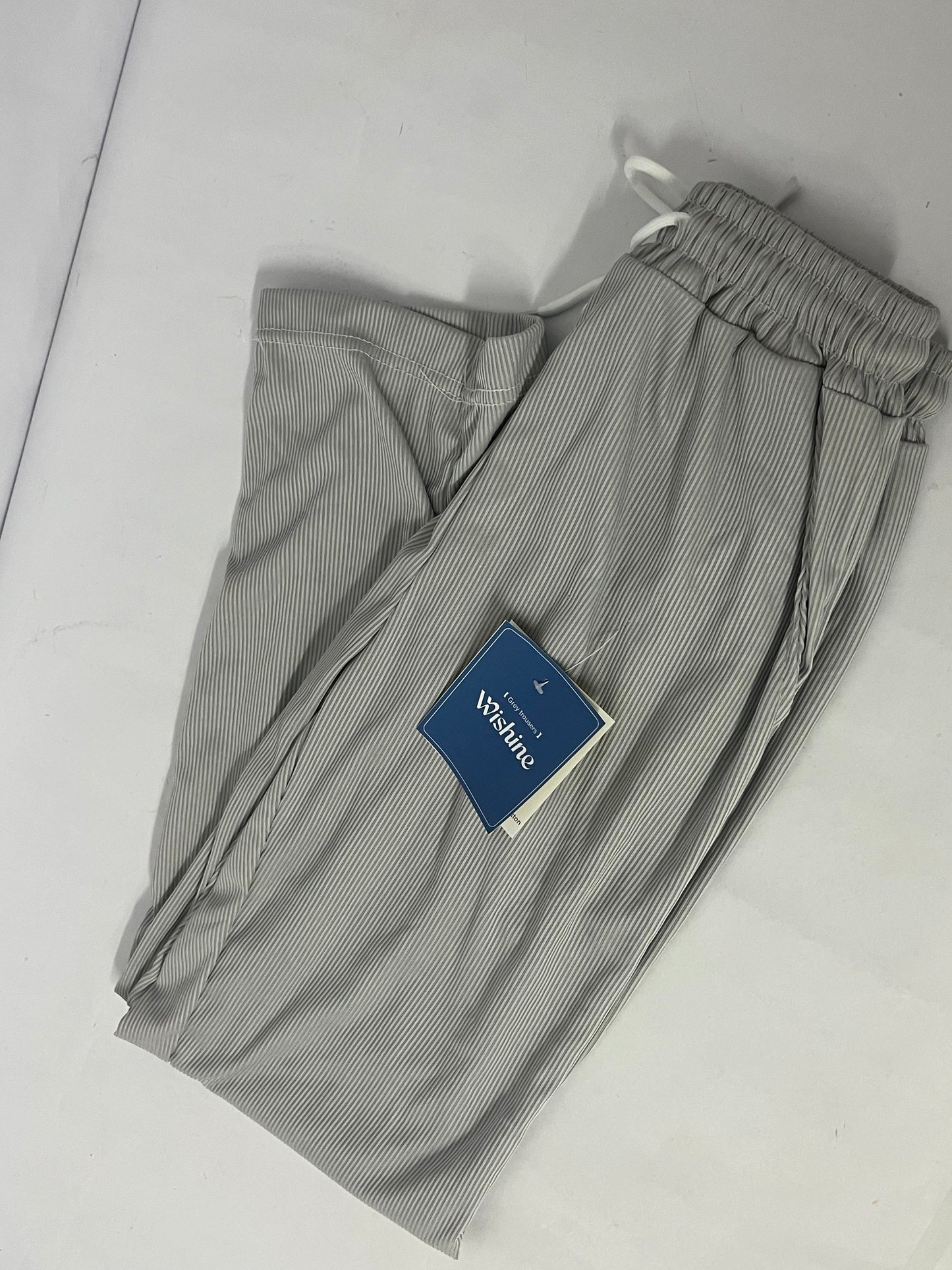 Wishine Pants Light Grey Striped Casual Pants - The Perfect Fusion of Comfort and Fashion