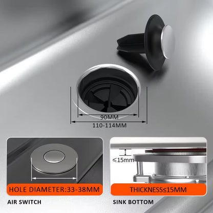 TREESNAIL-Garbage disposals-Garbage Disposal Anti-Jam Stainless Steel Food Waste Grinding System,Compact Continuous Feed Garbage Disposal for Kitchen Sink