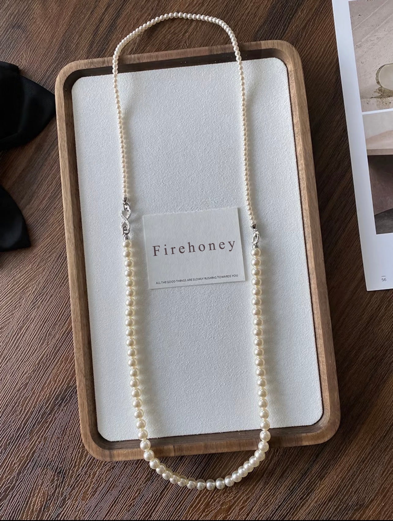 Firehoney Jewellery White Freshwater Cultured Pearl Necklace for Women
