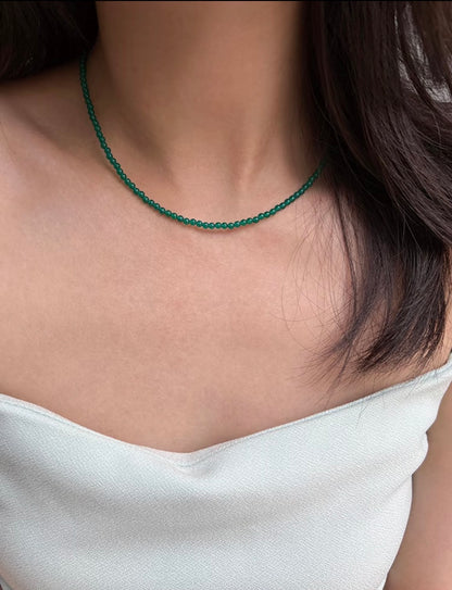 Missdear Choker necklaces Simple Protection Reiki Long Necklaces for Women and Men Spiritual Crystals and Stones Beaded Necklace Unisex