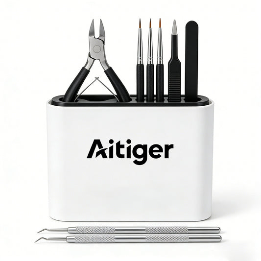 Aitiger Professional Manicure Pedicure Kit, 8 in 1 Nail Care Tools Set with Cuticle Nippers, Cuticle Pushers, Nail Brushes, Nail Files, Double-ended Picks, Stainless Steel Manicure Tools with Storage Case for Home & Salon Use
