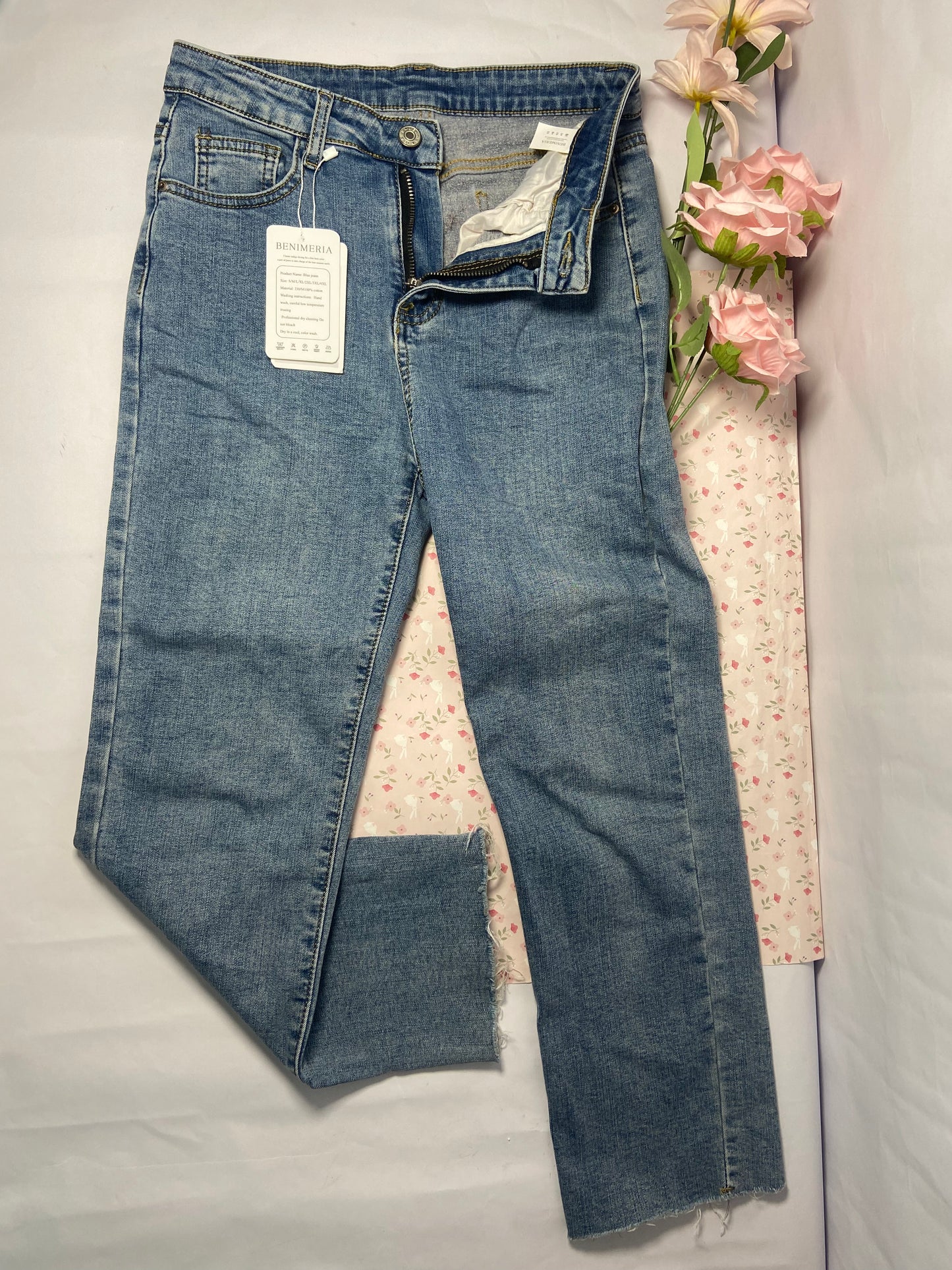 BENIMERIA Jeans Trendy Stretchy Bell Bottom Skinny Boot Cut Jeans Legging for Women