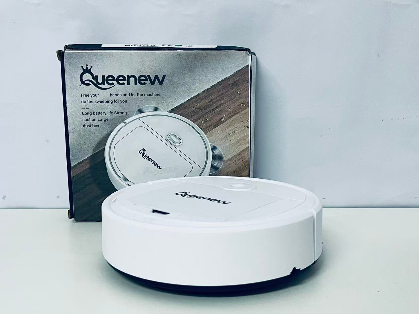 QUEENEW Electric Sweepers - Long Battery Life, Strong Suction, Large Dust Box, Automatic Home Cleaning Sweeping Device