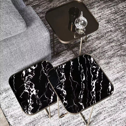 HISPACE Wall stickers Abyssaly Black and White Marble Contact Paper, Granite Kitchen Wallpaper Peel and Stick Countertops