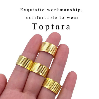 Toptara Sewing thimbles Thumb Protector Finger Metal Shield Protector Thimbles Fabric Finger Protector Adjustable Thimble Ring DIY Thimble Sewing DIY Craft Finger Protector