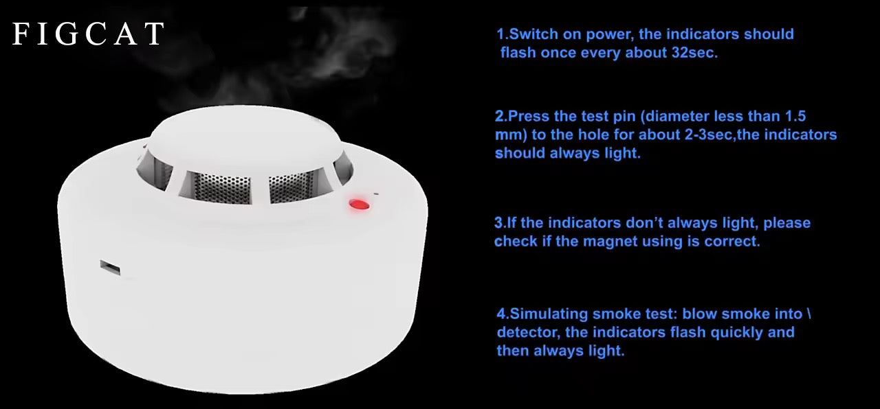 FIGCAT-Smoke alarms-Photoelectric Smoke Sensor 12V Fire Alarm System Safety Sensor Detector with Smoke Detection Capabilities