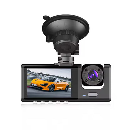 FIGCAT-Car video recorders-3 Channel Dash Cam Dashcam Front and Rear Video Recorder Three Lens Car Camera with Rear View DVR 24H Parking Monitor Black Box