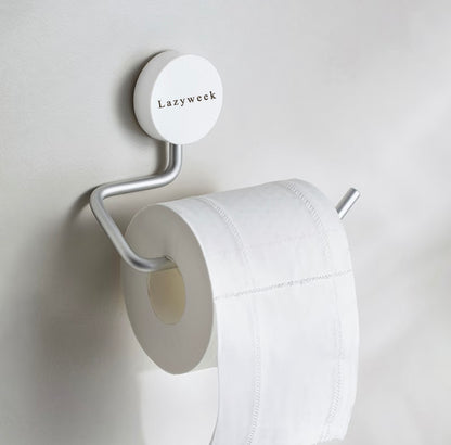 Lazyweek Toilet paper holders Aluminum Toilet Paper Holder Bathroom Toilet Paper Holder Perforation-free Small Storage Holder Toilet Roll Holder