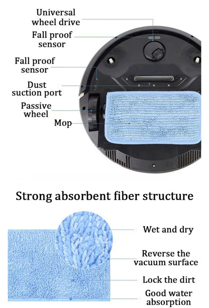TREESNAIL-Robotic vacuum cleaners-Robot Vacuum and Mop Combo, 2 in 1 Mopping Robotic Vacuum Cleaner with Schedule, Wi-Fi/App/Remote, Max Suction 2500Pa, Self-Charging, Slim, Ideal for Hard Floor, Pet Hair, Low-Pile Carpet