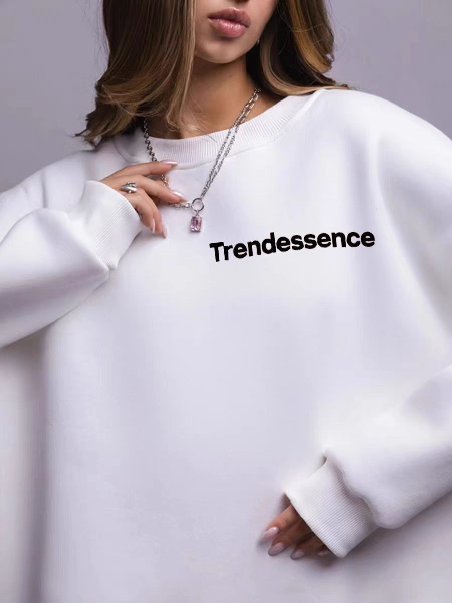 Trendessence Sweatshirts Womens Sweatshirt Crewneck Fleece Pullover Tops Oversized Sweat Shirts with Thumbholes Pockets 2025 Fall Outfits