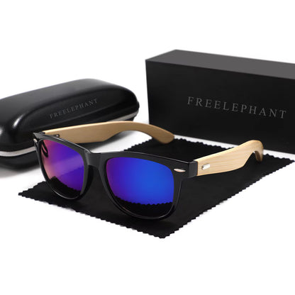 FREELEPHANT Eyeglasses Wooden polycarbonate Sunglasses for men and women polarized light UVA protection wooden foot pattern carved sunglasses, Lightweight Blue Light Blocking Glasses Frame with Anti Glare Eye Protection