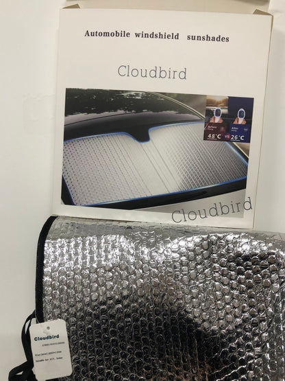 Automobile windshield sunshades ,Windshield Sun Shade, Car Window Shade as Bonus by Cloudbird Keep Vehicle Cool Protect Your Car from Sun Heat & Glare Best UV Ray Visor Protector (Size: 55.16"X 27.5")