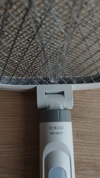 ELWIAE Foldable & Telescopic Electric Mosquito Swatter, 2-in-1 UV Mosquito Killer Lamp, Rechargeable Fly Zapper with 3-Layer Safety Mesh, Long-Lasting Lithium Battery, Base & LED Light, Physical Pest Control for Home Use