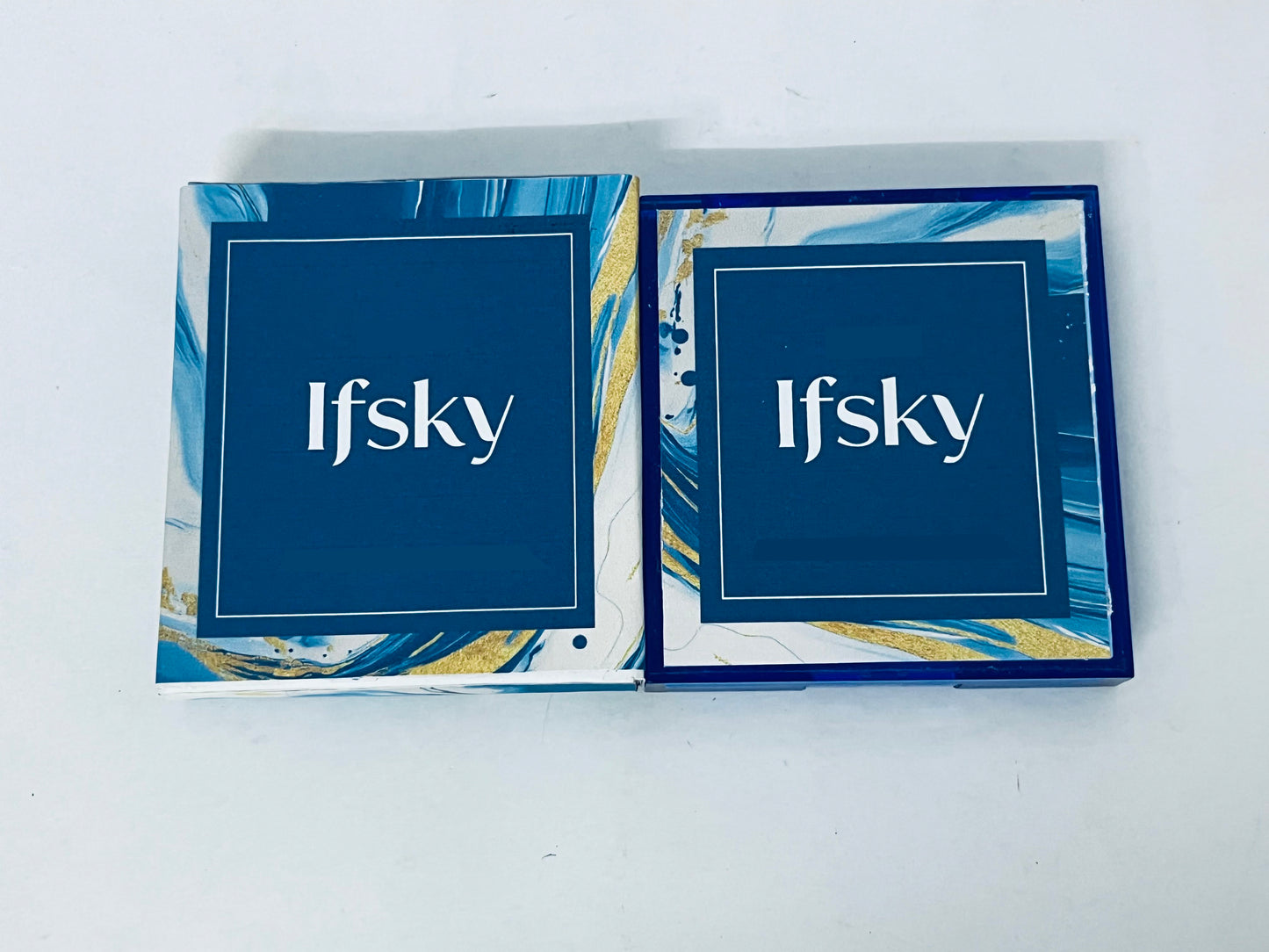 Ifsky Eye shadows 9 Colors Blue Eyeshadow Palette,Mardi Gras Carnival Pressed Pigment Glitter, Corpse Bride Waterproof Eye Shadow Pallete Metallic Silver Matte Shimmer Makeup Powder Long Lasting,Blue