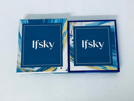 Ifsky Eye shadows 9 Colors Blue Eyeshadow Palette,Mardi Gras Carnival Pressed Pigment Glitter, Corpse Bride Waterproof Eye Shadow Pallete Metallic Silver Matte Shimmer Makeup Powder Long Lasting,Blue
