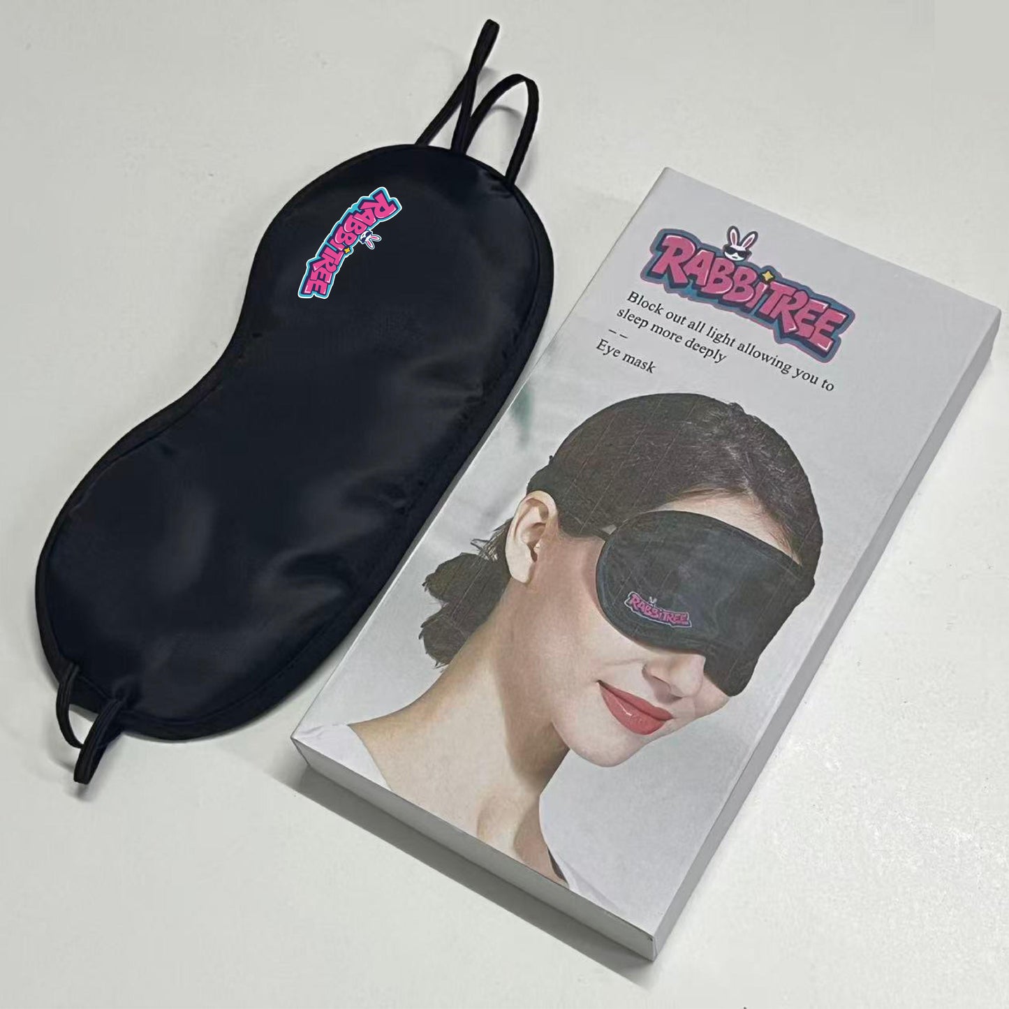 RABBITREE Silk-Like Sleep Eye Mask, 100% Light Blocking, Soft Breathable Fabric, Adjustable Strap, Eye Blindfold for Travel, Nap & Night Sleep
