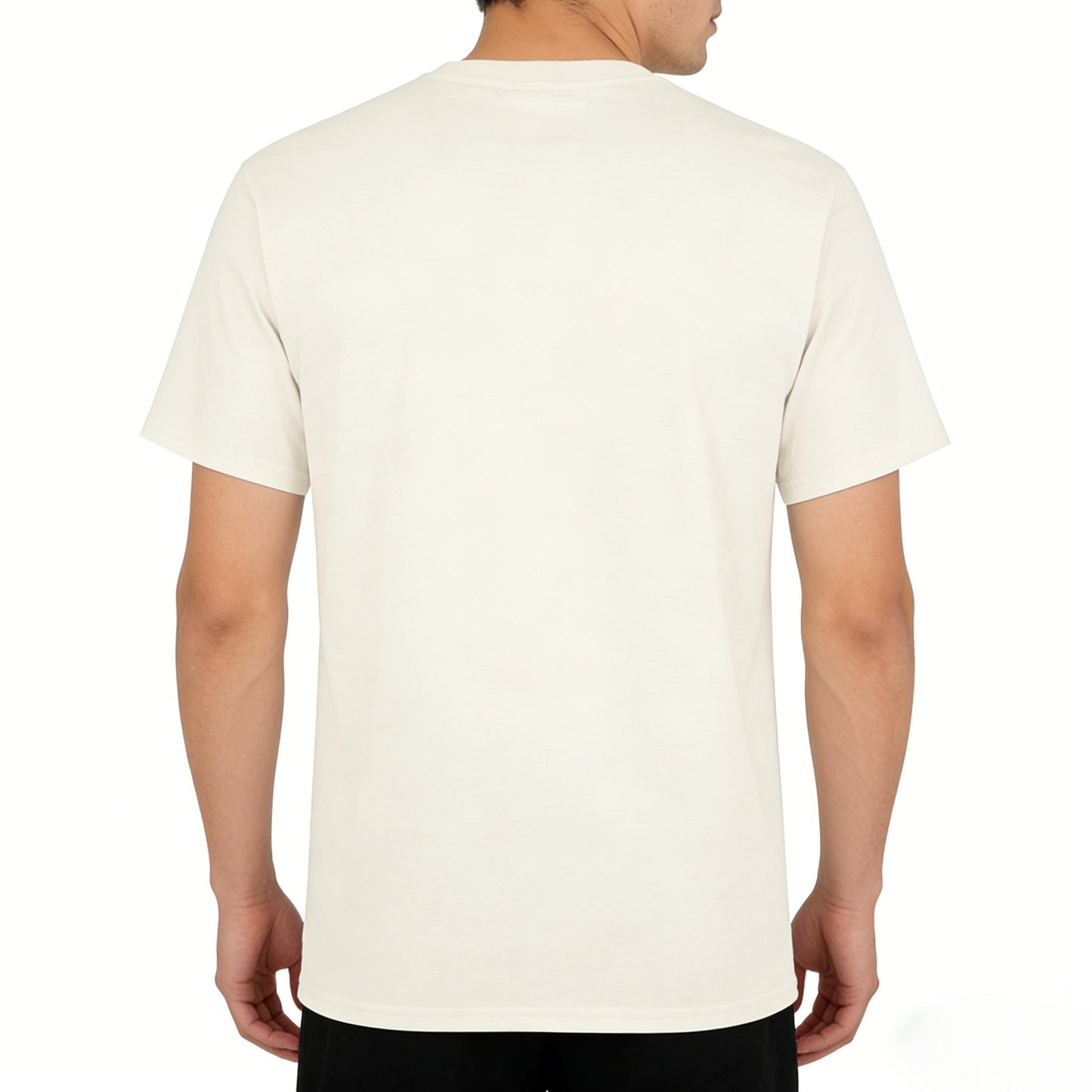Southorse Men's Outdoor Mountain Print Short Sleeve T-shirts, Gothic Font Casual Tops, Cream White