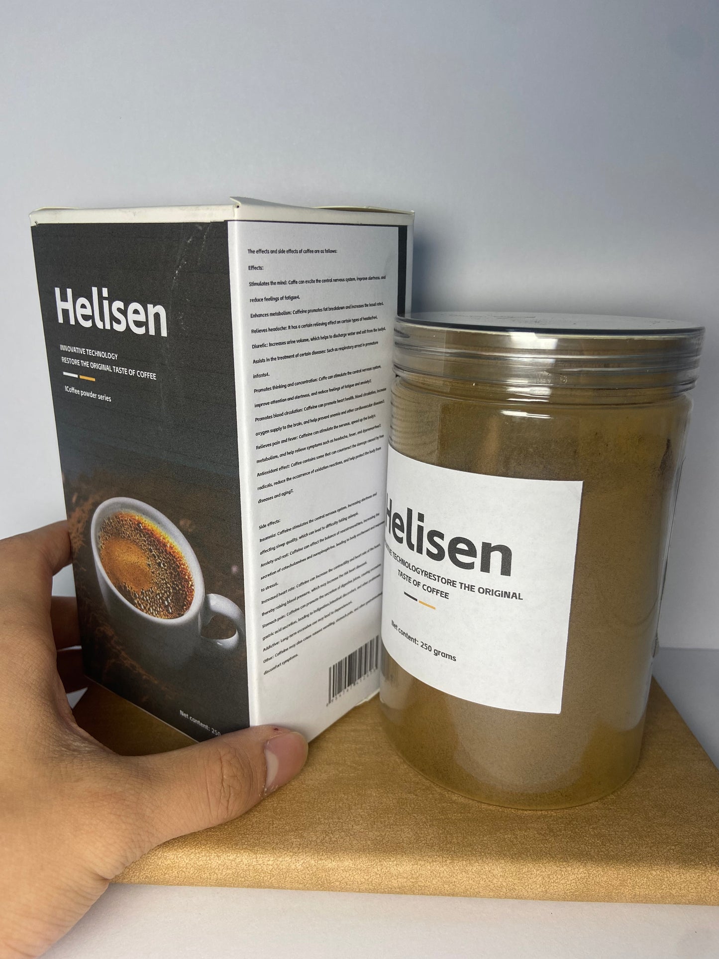 Helisen Coffee Instant Cold Brew Coffee Granules Medium Dark Roast Non-GMO Jar