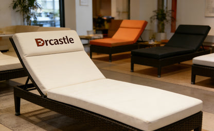 Drcastle Outdoor Wicker Chaise Lounge, Adjustable Backrest Reclining Deck Chair with Thick Cushion, Patio Poolside Lounge Chair for Backyard, Pool, Balcony