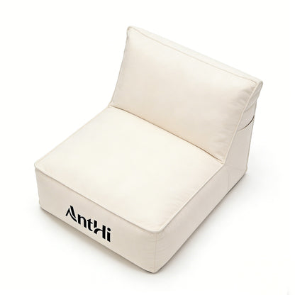 AnthHi Integrated Tatami Floor Seat Pads with Backrest, Soft Suede Fabric Lazy Sofa Seat Pads, Removable Washable Design with Side Pocket for Bay Window, Living Room, Bedroom