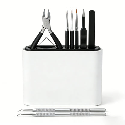 Aitiger Professional Manicure Pedicure Kit, 8 in 1 Nail Care Tools Set with Cuticle Nippers, Cuticle Pushers, Nail Brushes, Nail Files, Double-ended Picks, Stainless Steel Manicure Tools with Storage Case for Home & Salon Use