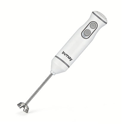 Inmay Electric Milk Frother, Handheld Rechargeable Foam Maker, Portable Coffee Frother with Stainless Steel Whisk, 2 Speed Settings for Latte, Cappuccino, Hot Chocolate