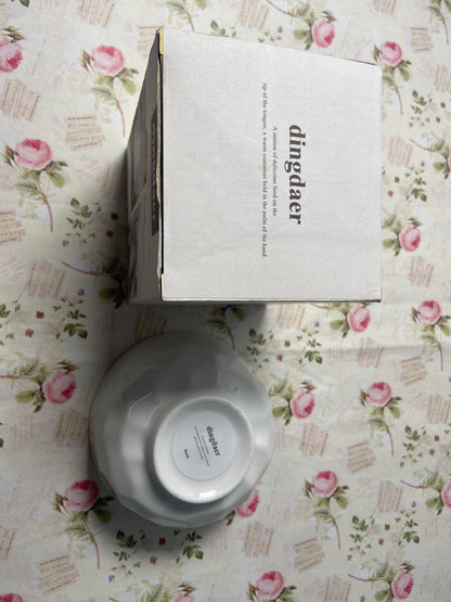 dingdaer Bowls Small Bowls, 10 OZ Ceramic Dessert Bowls, for Kitchen, Side Dishes, Ice Cream Rice Soup Snack Cereal (White Flowers)