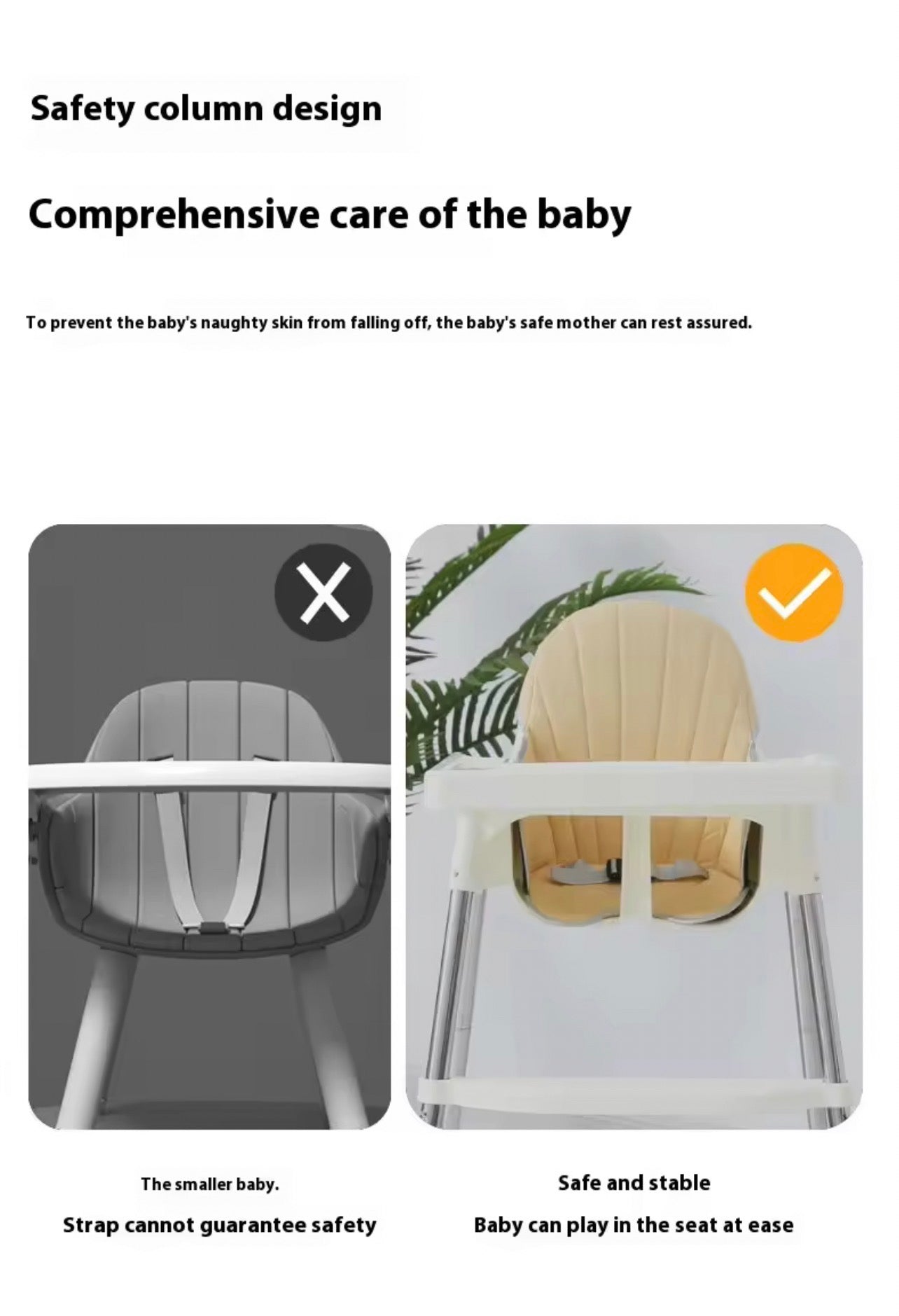 MISSHAPPY High chairs for babies,Children's Dining Chair Plastic Baby High Chair for 0-12 Months Age Range