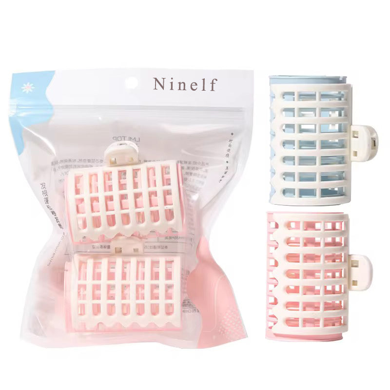 Ninelf Non-electric hair rollers,2pcs Hair Curler Plastic Non-electrical Curling Clip Hair Roller Set for Hair Beauty Tools