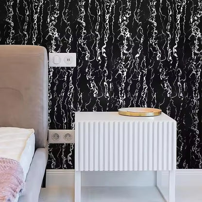 HISPACE Wall stickers Abyssaly Black and White Marble Contact Paper, Granite Kitchen Wallpaper Peel and Stick Countertops