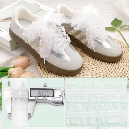 NOTHINGMOON Shoe laces,Mushroom Curled Elastic Lace Shoelaces Fairy Style Rolled Fungus Trimmed Satin Ribbon Shoe Laces