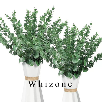 Whizone Artificial plants, other than Christmas trees Artificial Eucalyptus Leaves Stems Bulk, Fake Greenery Plant Floral Stems for Fake Silk Flower Arrangements Centerpieces Bouquet Vase Filler Decoration